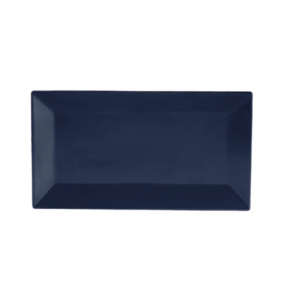 CAC China KC-51-CBU 14-1/2 Inch by 8-1/4 Inch Color Arts Platter Ceramic Cobalt Blue