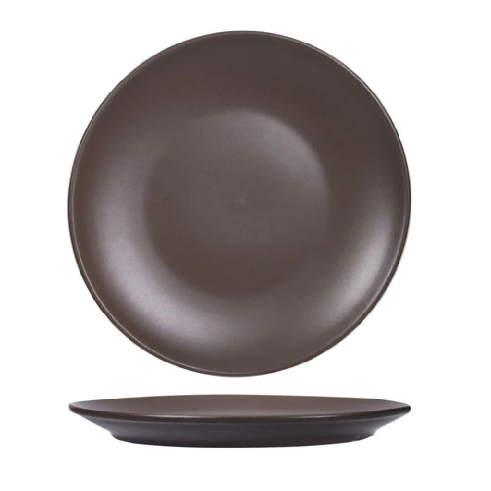 Tuxton VNA-115 11-3/4 Inch Round Coupe Plate Porcelain Matte Brown Tuxton VNA-115 11-3/4 Inch Round Coupe Plate Porcelain Matte Brown