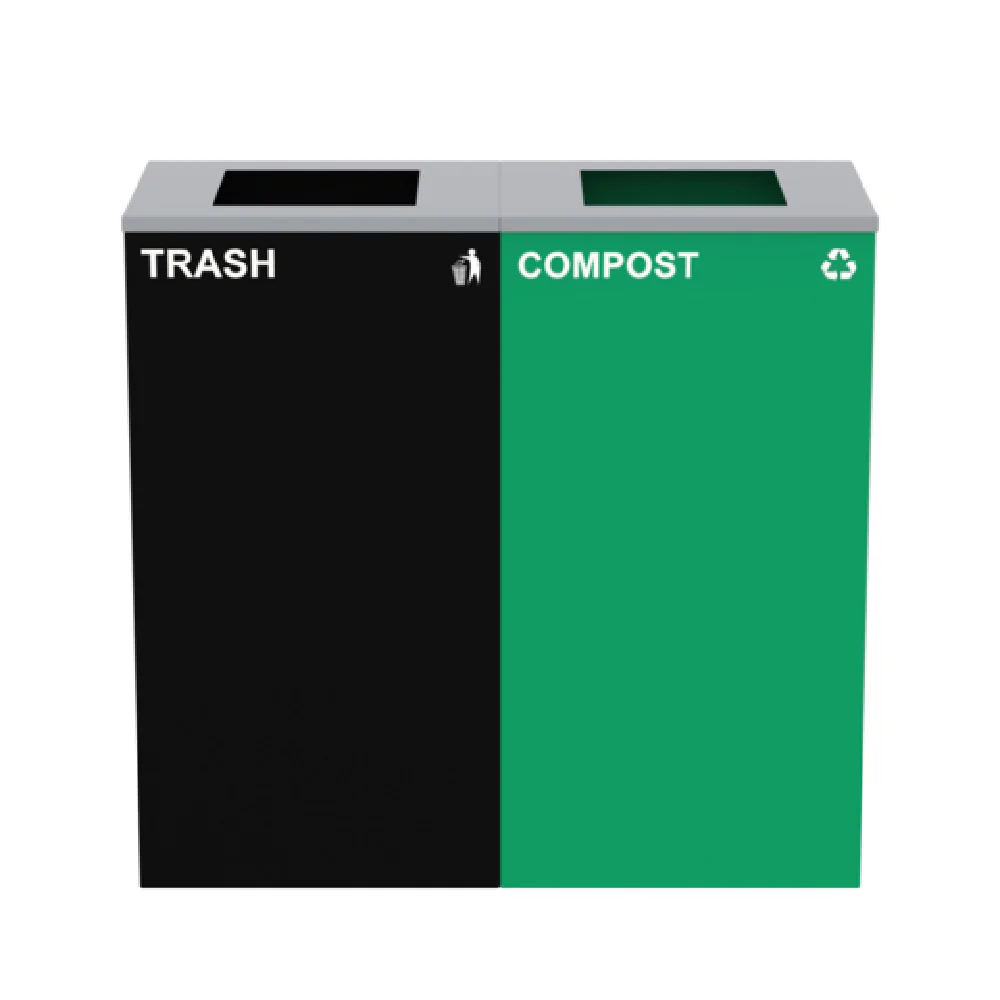 Alpine Industries ALP4450-BLK-KIT9 34 Inch Steel Compost Bin Station Black and Green 58 Gallon