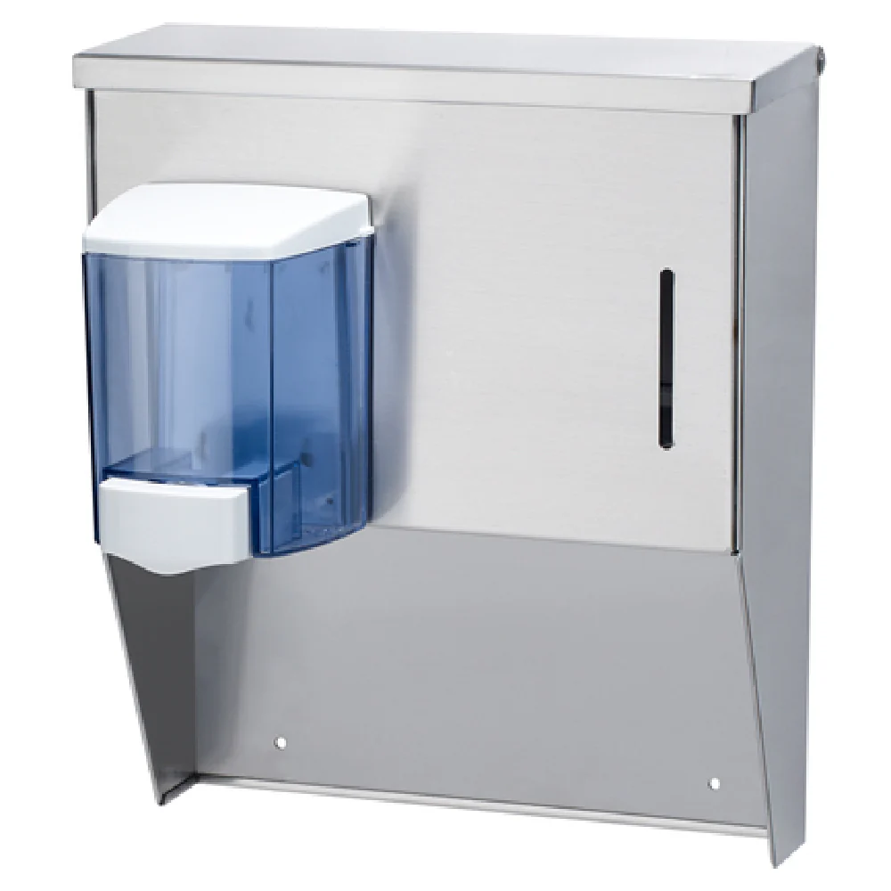 Optional 12 Inch Stainless Steel Manual Towel and Soap Dispenser for Wall Mounted Hand Sink, Krowne H-115