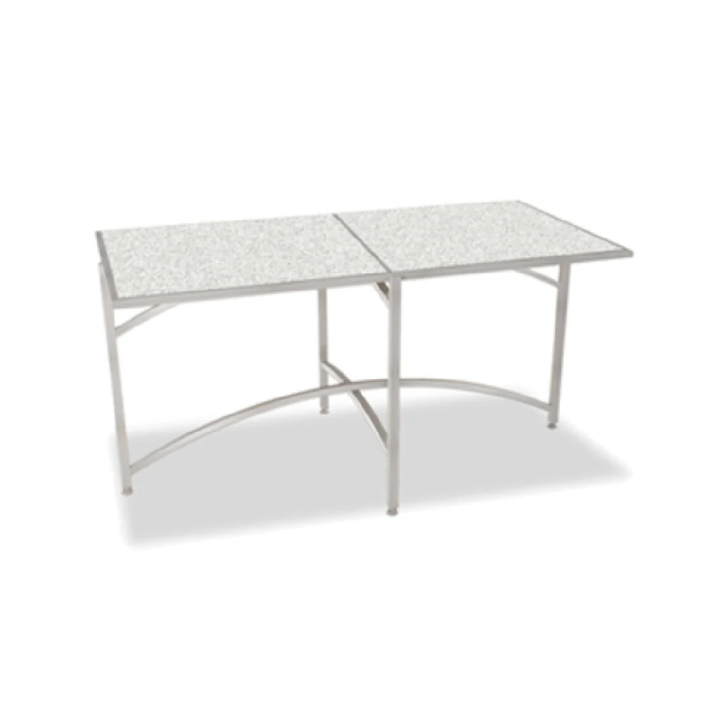 Forbes Industries 7043T-24 72 Inch Collapsible Folding Table Glass Stone Top Stainless Steel Forbes Industries 7043T-24 72 Inch Collapsible Folding Table Glass Stone Top Stainless Steel