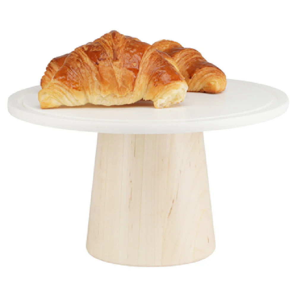 Cal Mil 22378-127-71 12 Inch Blonde Cake Stand with Soft White Corian Plate Cal Mil 22378-127-71 12 Inch Blonde Cake Stand with Soft White Corian Plate