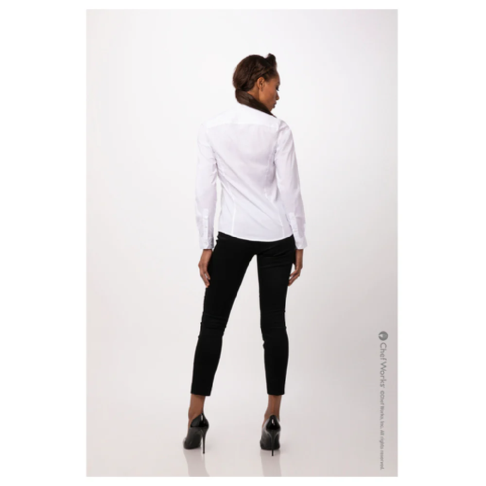 Chef Works SFB01WWHT2XL Women's Dress Shirt 2XL Long Sleeve Banded Collar White Chef Works SFB01WWHT2XL Women's Dress Shirt 2XL Long Sleeve Banded Collar White