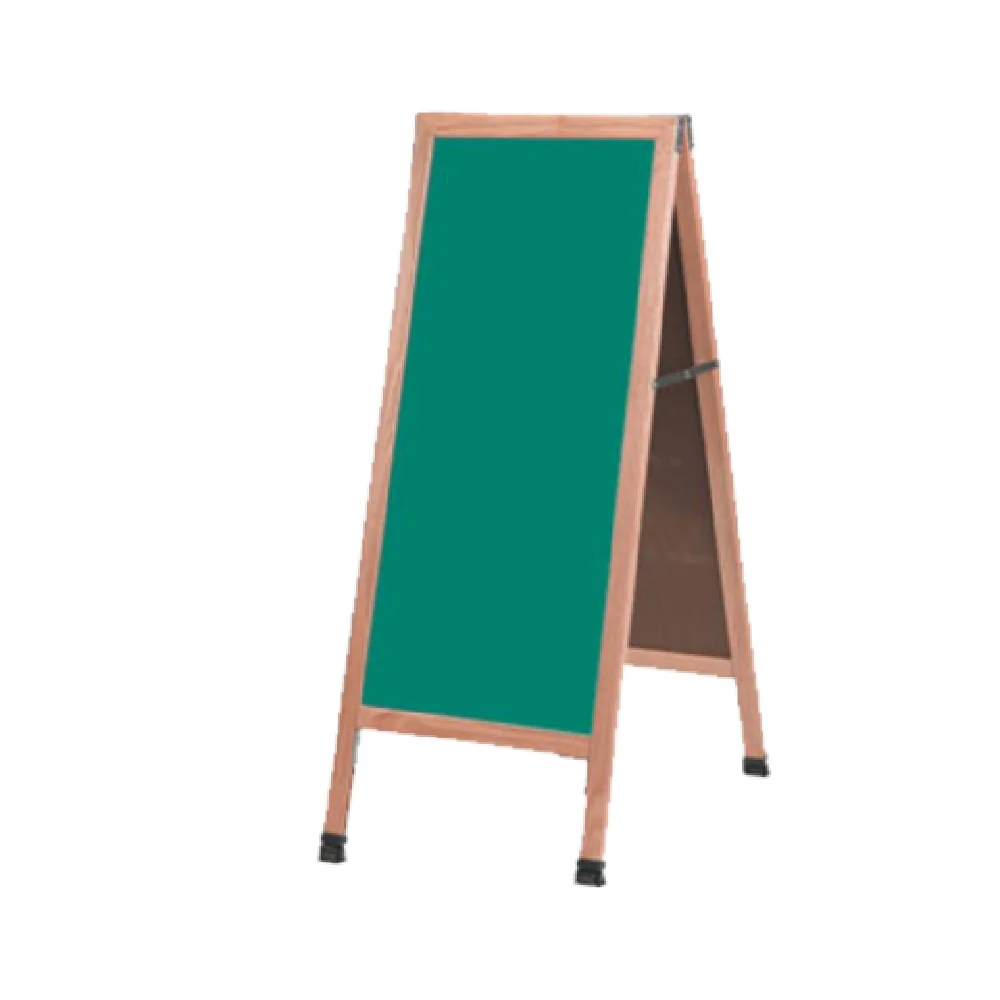 Aarco A-311SG 18 Inch Green Porcelain Sidewalk Chalkboard A-Frame Wood Finish Aarco A-311SG 18 Inch Green Porcelain Sidewalk Chalkboard A-Frame Wood Finish