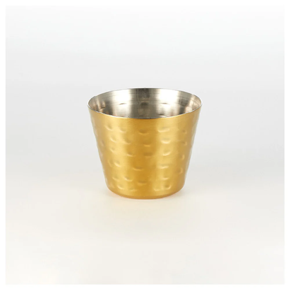 American Metalcraft HAMSCG 2.5 Oz Round Sauce Cup Hammered Stainless Steel Gold American Metalcraft HAMSCG 2.5 Oz Round Sauce Cup Hammered Stainless Steel Gold