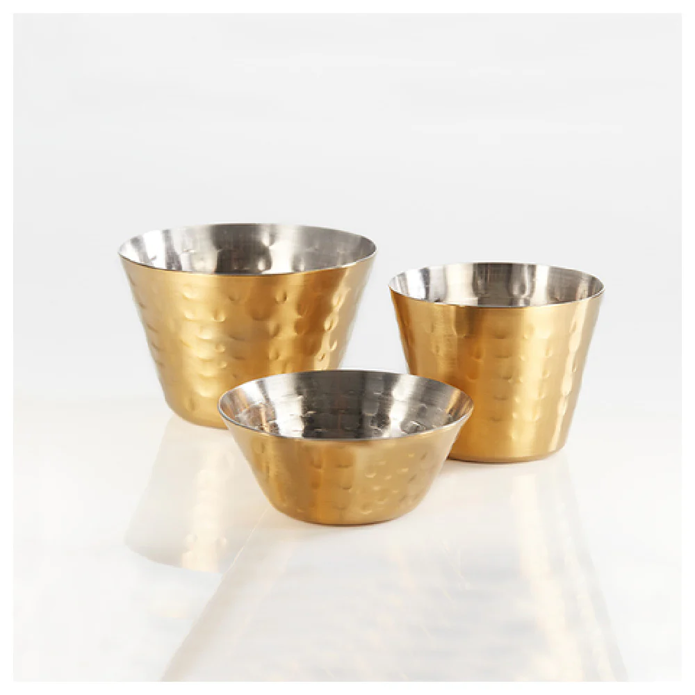 American Metalcraft HAMSCG 2.5 Oz Round Sauce Cup Hammered Stainless Steel Gold American Metalcraft HAMSCG 2.5 Oz Round Sauce Cup Hammered Stainless Steel Gold
