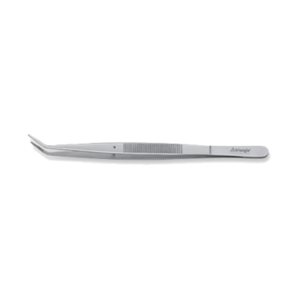 Louis Tellier 504881501 6 Inch Cranked Fish Tweezers Stainless Steel with Triangle Design