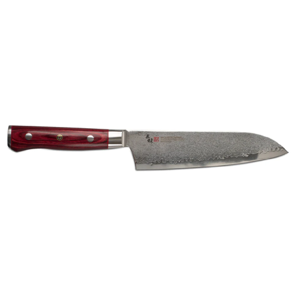 JB Prince Z247 7 Inch VG-10 Steel Pakkawood Red Santoku Knife Forged