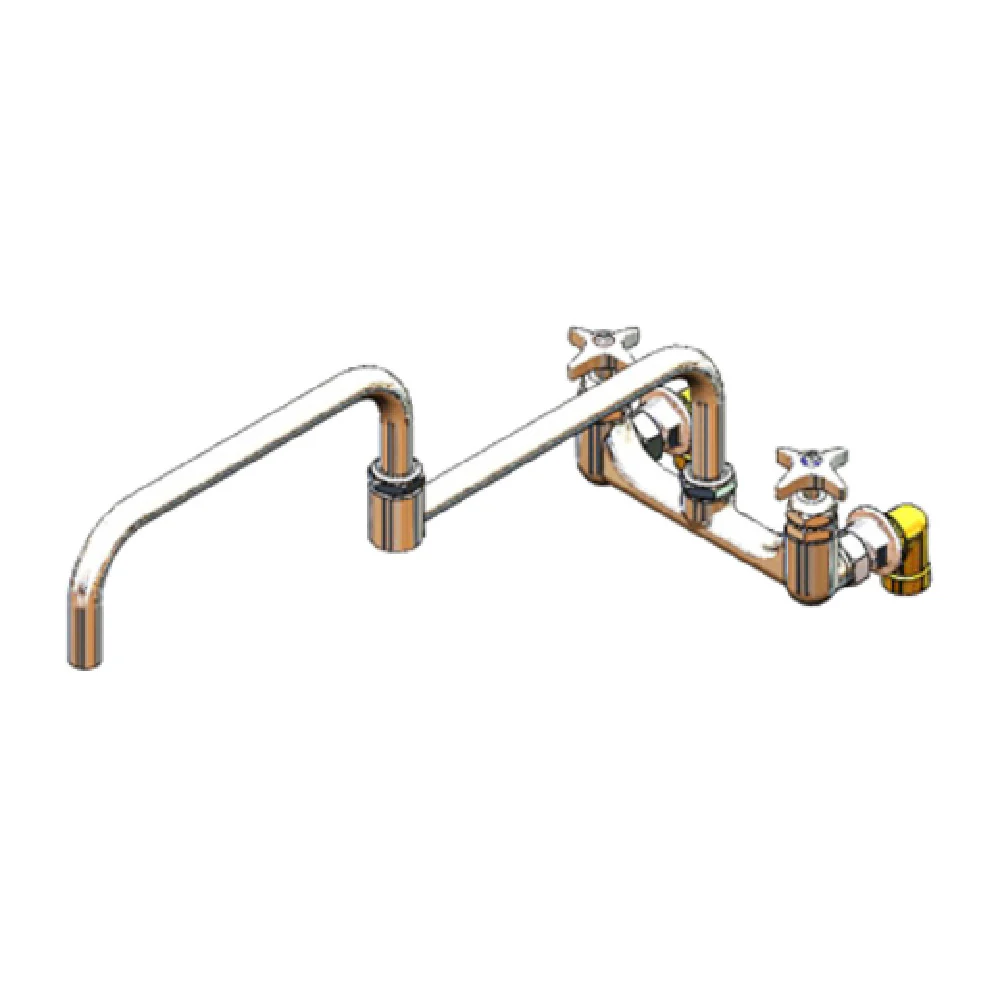 T&S Brass B-0292 24 Inch Pot Sink Faucet Wall Mount 8 Inch Centers with Double Jointed Nozzle