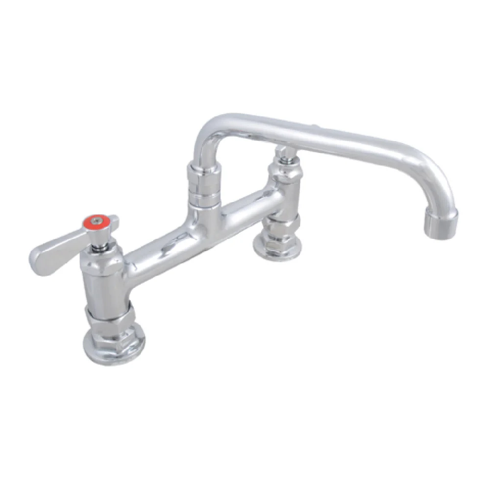 John Boos PBF-8HD-8-SLF 12.75 Inch Lead Free Chrome Faucet Deck Mount with Swing Spout John Boos PBF-8HD-8-SLF 12.75 Inch Lead Free Chrome Faucet Deck Mount with Swing Spout
