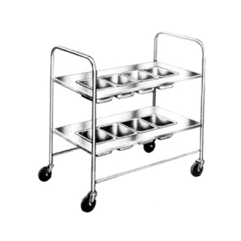 Dinex DXP717 30 Inch Silverware Cart with 4 Pans Durable Steel Frame