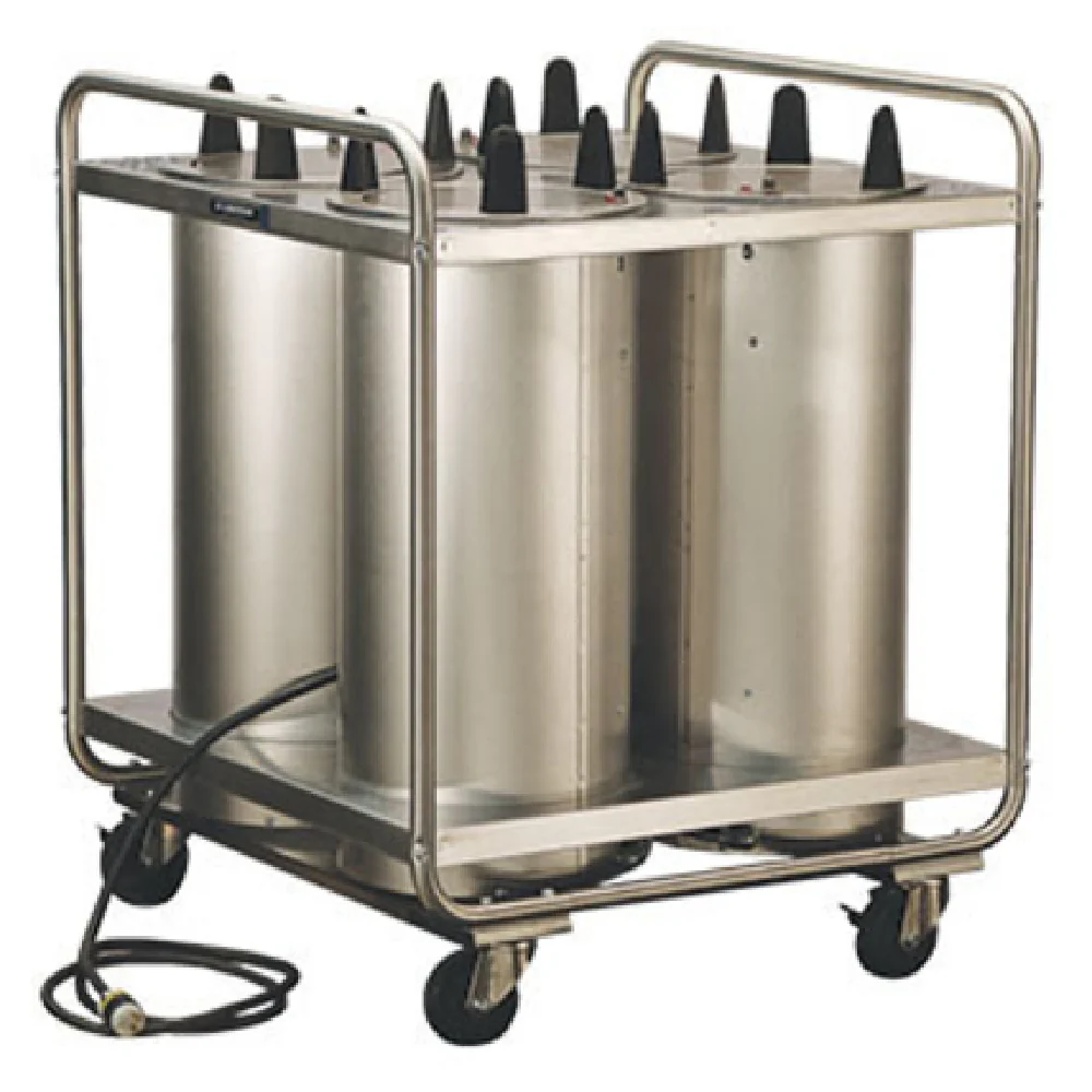 Lakeside 8410_220/60/1 31 Inch Heated Dish Dispenser Mobile Stainless Steel with 4 Tubes
