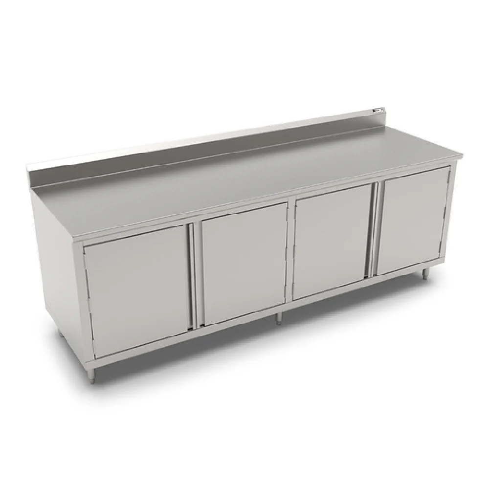 John Boos 4CH4R5-24108-1S 108 Inch Work Table with Cabinet Base and Hinged Doors John Boos 4CH4R5-24108-1S 108 Inch Work Table with Cabinet Base and Hinged Doors