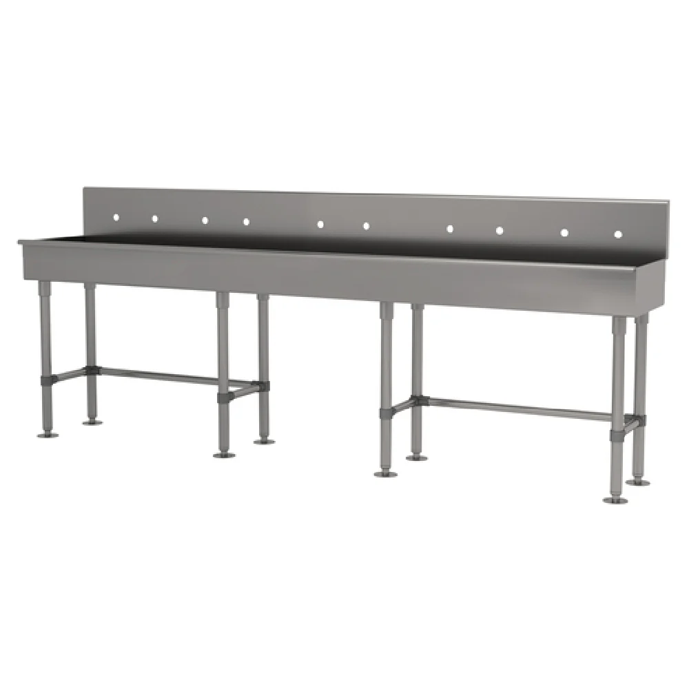 Advance Tabco 19-FM-100-ADA-F 100 Inch Multiwash Hand Sink with Five Faucets and Stainless Steel Legs Advance Tabco 19-FM-100-ADA-F 100 Inch Multiwash Hand Sink with Five Faucets and Stainless Steel Legs