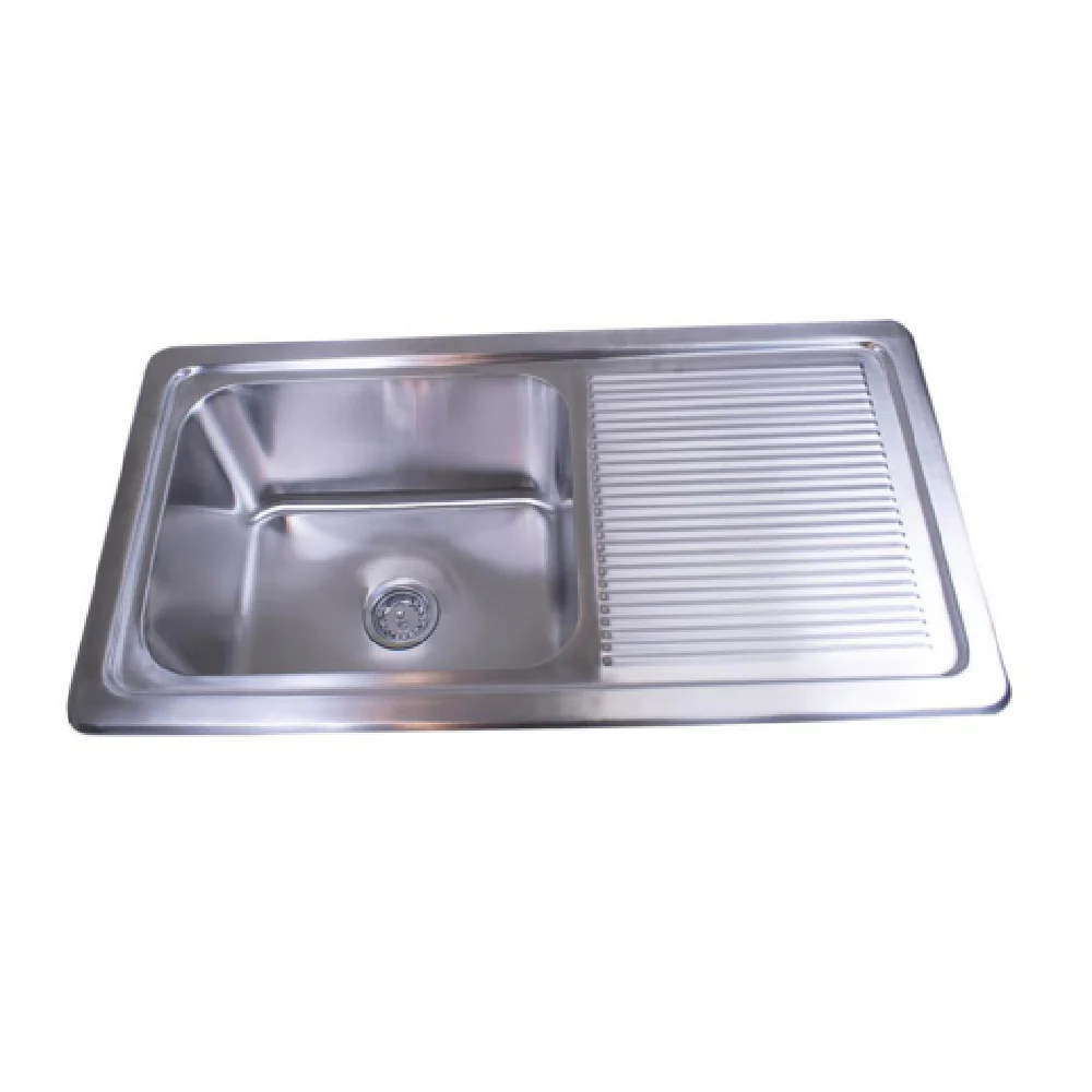 BK Resources DDI-20161224-1D 41-1/2 Inch Deep Drawn Sink with Drainboard Stainless Steel 1 Compartment BK Resources DDI-20161224-1D 41-1/2 Inch Deep Drawn Sink with Drainboard Stainless Steel 1 Compartment