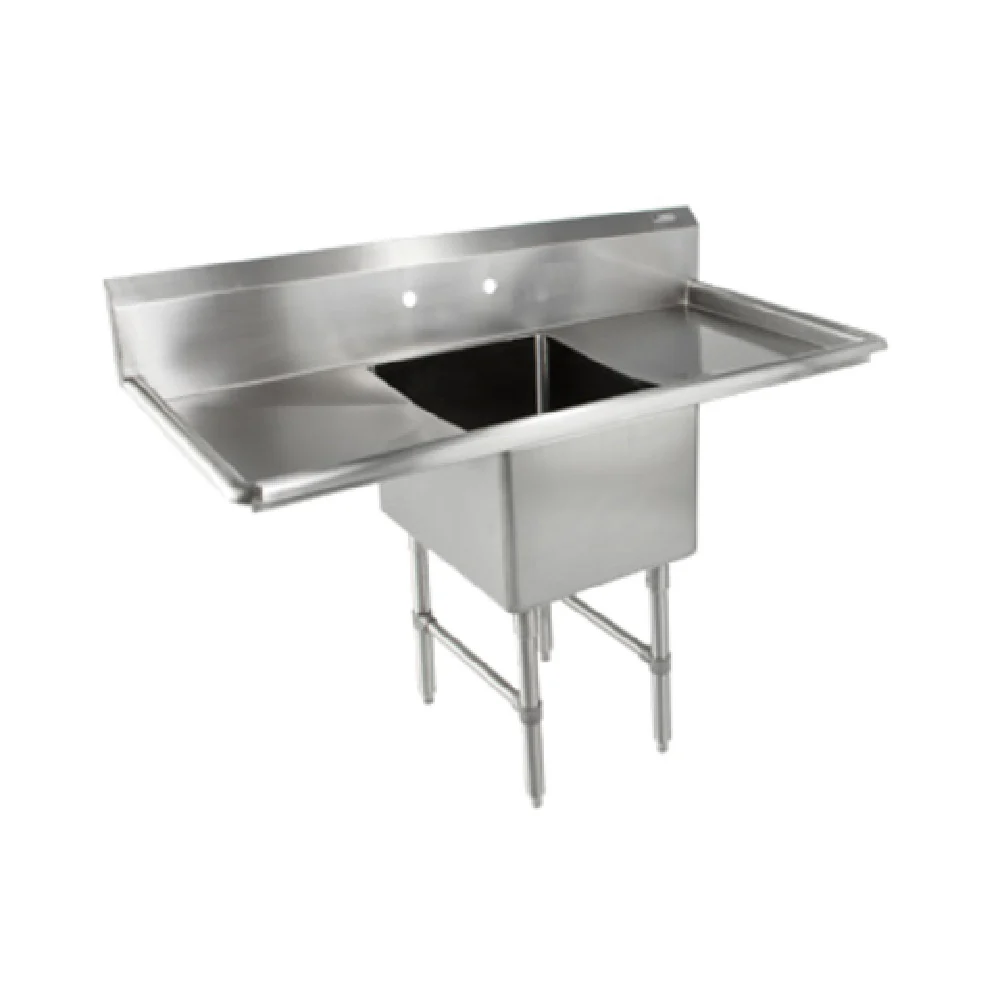 John Boos 1B244-2D24 75 Inch Commercial Sink with Drainboards Stainless Steel