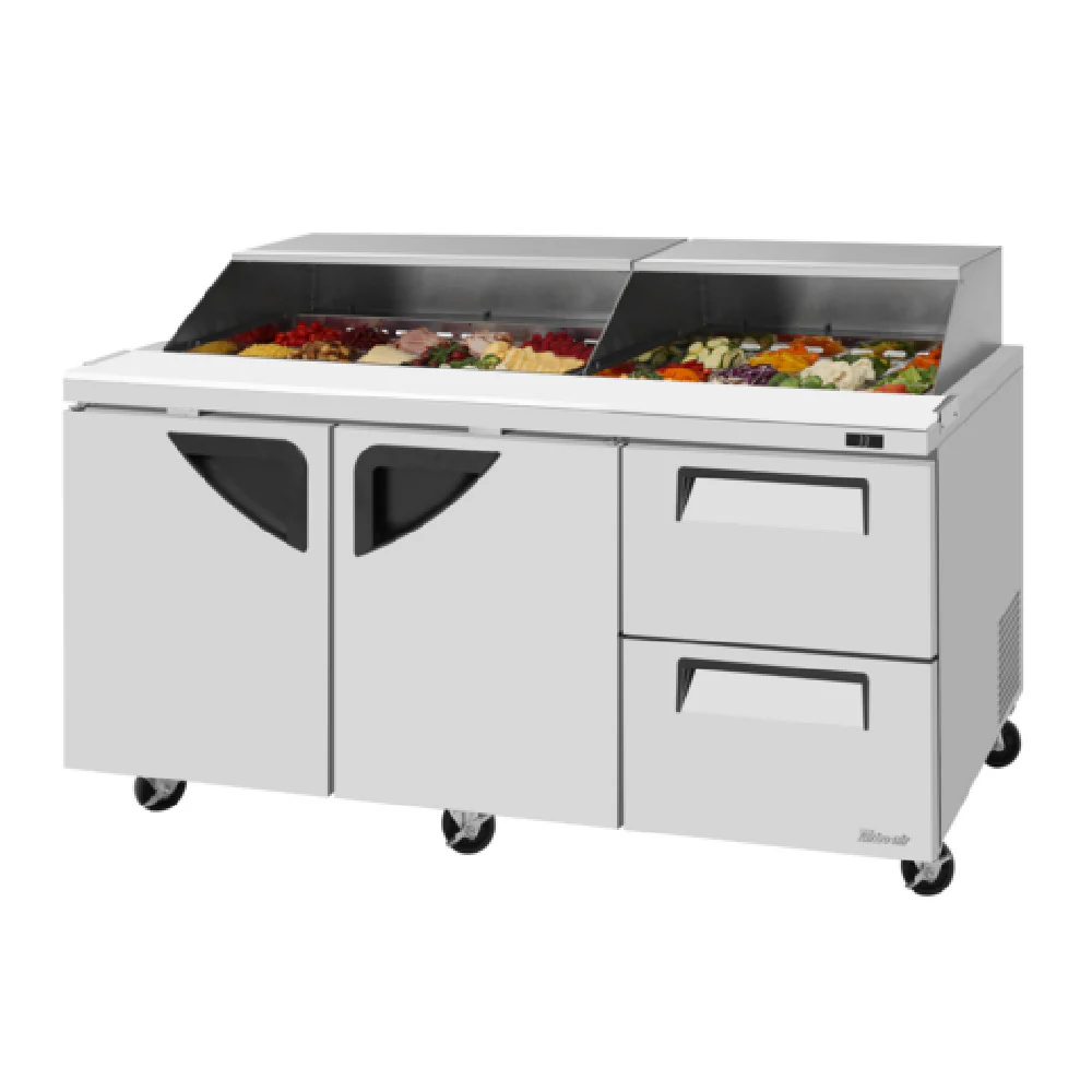 Turbo Air TST-72SD-LRD2-N-SL 72 Inch Super Deluxe Sandwich Salad Unit 23 cu ft with Slide-Back Lid