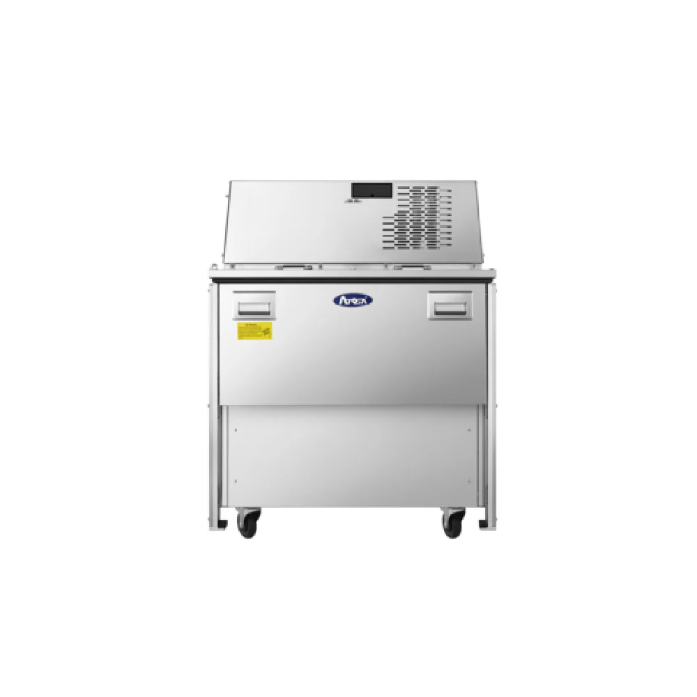 Atosa AMC-3402 34 Inch Refrigerated Milk Cooler Double Sided Stainless Steel with 8 Crate Capacity