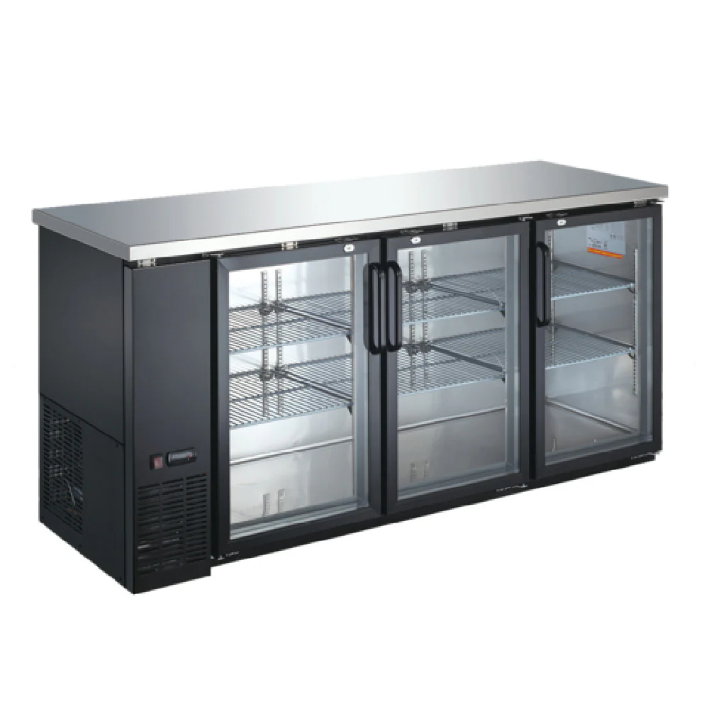 Admiral Craft USBB-7224G 72 Inch Back Bar Bottle Cooler 20 Cu Ft Stainless Steel