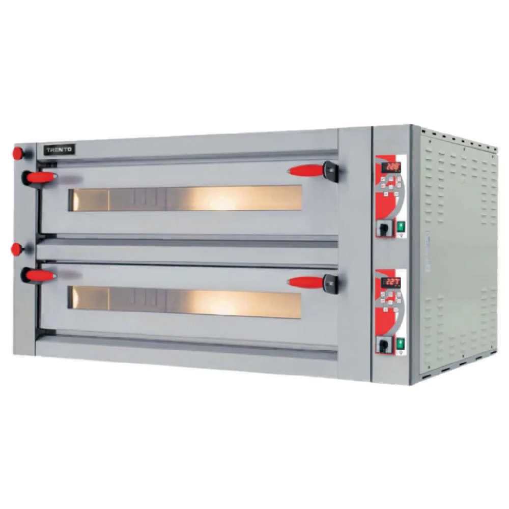 Omcan 40643 56-3/4 Inch Electric Pizza Oven Deck-Type Double Chamber