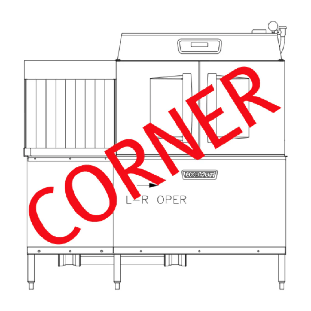 Hobart CLCS66EN-EGR+BUILDUP 66 Inch Conveyor Dishwasher Energy Recovery with Corner Scrapper Hobart CLCS66EN-EGR+BUILDUP 66 Inch Conveyor Dishwasher Energy Recovery with Corner Scrapper