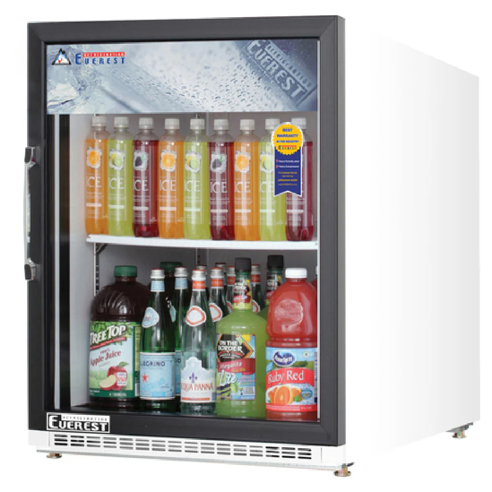 Everest Refrigeration EMGR5 25 Inch Reach-In Glass Door Merchandiser Refrigerator 5.0 cu ft Everest Refrigeration EMGR5 25 Inch Reach-In Glass Door Merchandiser Refrigerator 5.0 cu ft