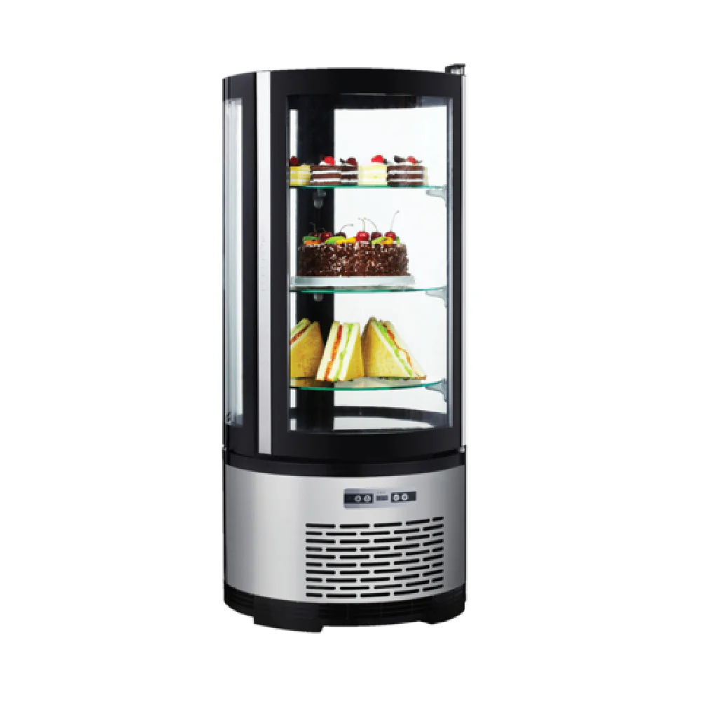 Omcan 41466 (RS-CN-0100-R) 19 Inch Refrigerated Display Case Countertop 3.53 cu.ft. with 3 Glass Shelves