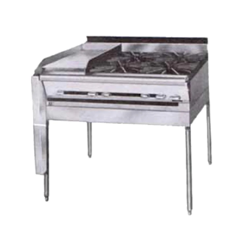 Montague Company M36-6 36 Inch Gas Range with 12 Inch Griddle and 4 Burners 120000 BTU