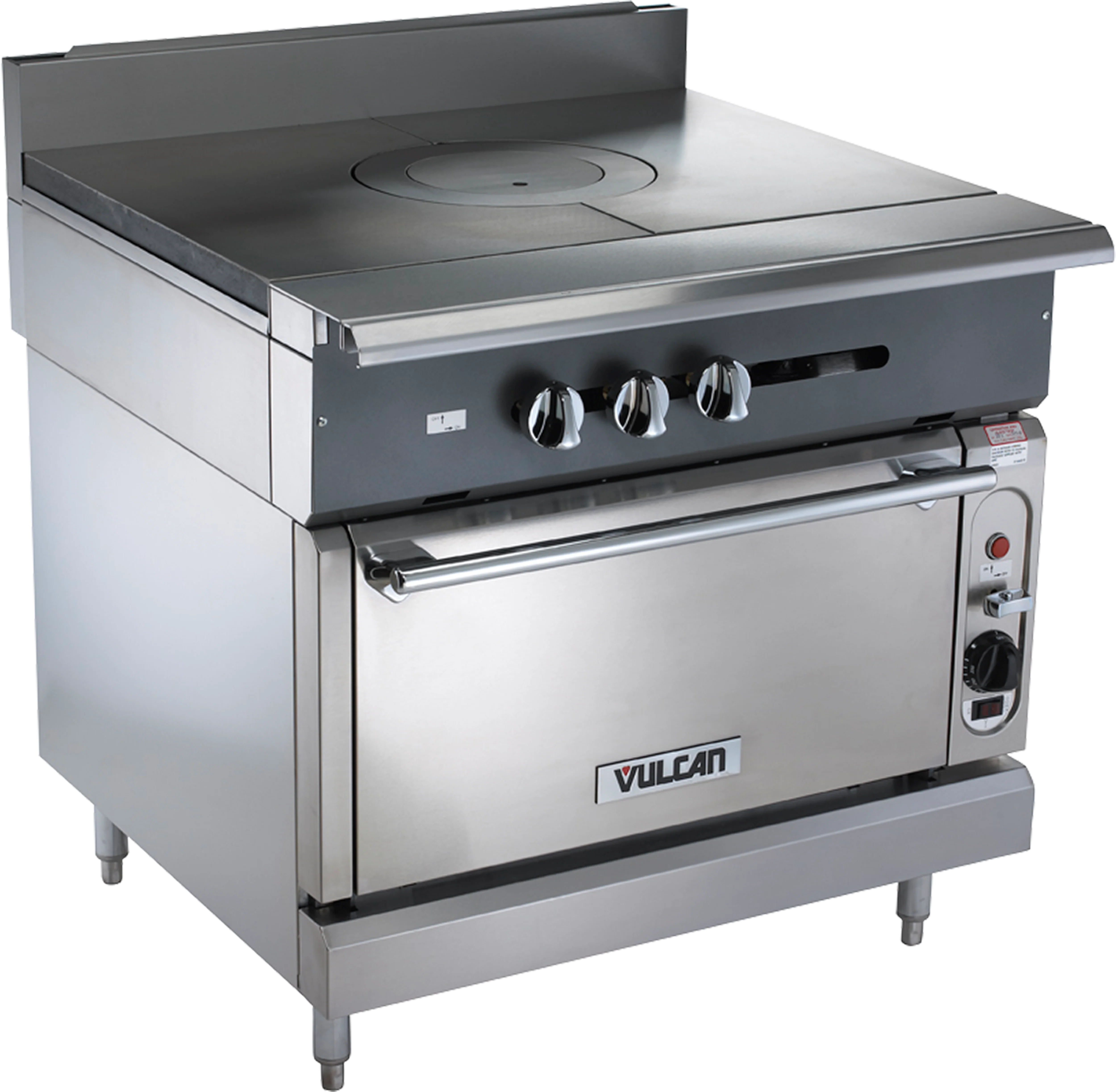 Vulcan V1FT36S_LP 36 Inch Heavy Duty Gas Range with Radial Fin French Top 95000 BTU