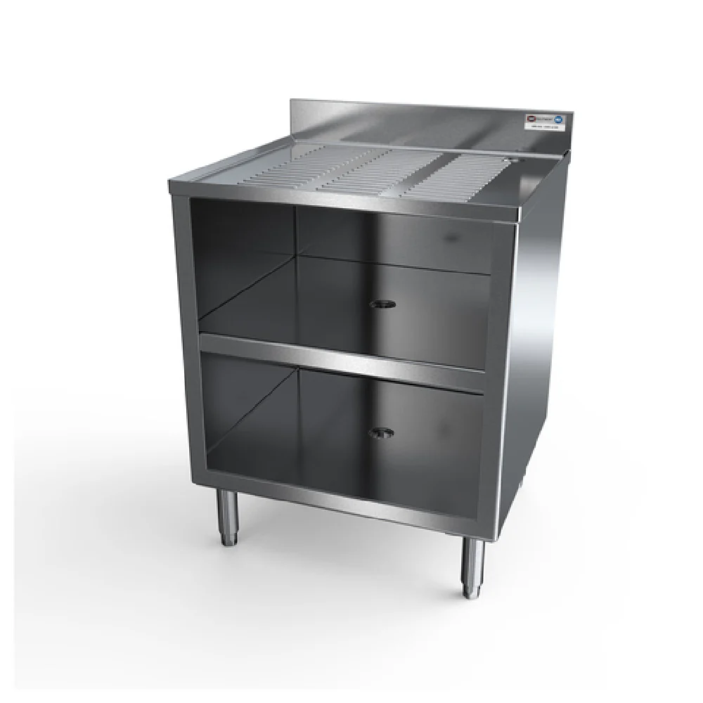 NBR Equipment GRC24-2 24 Inch Underbar Glass Rack Unit Drainboard Top Stainless Steel