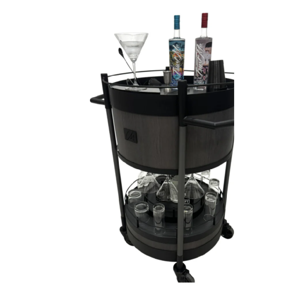 Forbes Industries 5592 24 Inch Bar Cart with Stainless Steel Construction and Storage