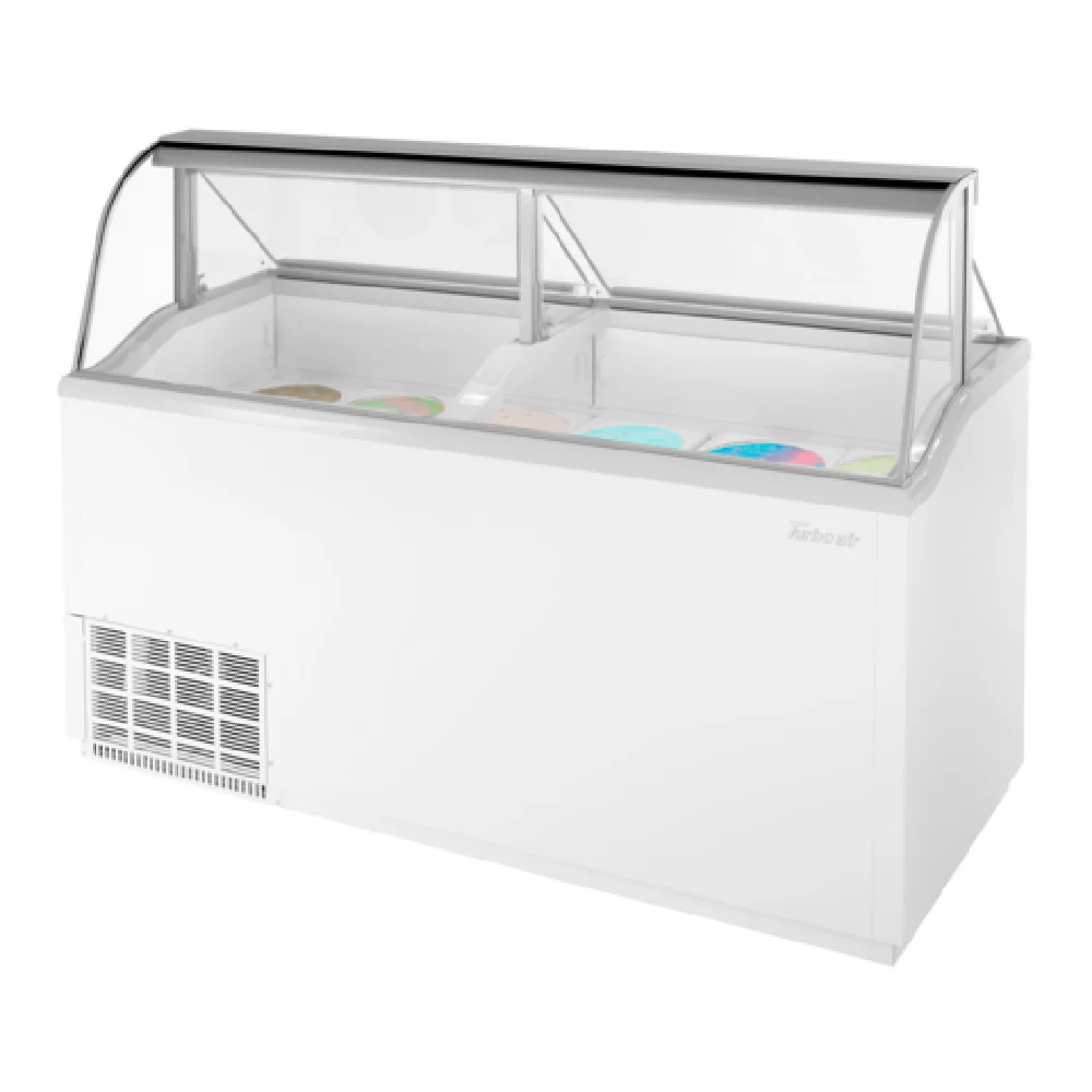 Turbo Air TIDC-70W-N 68 Inch Ice Cream Dipping Cabinet with 12 Tub Capacity