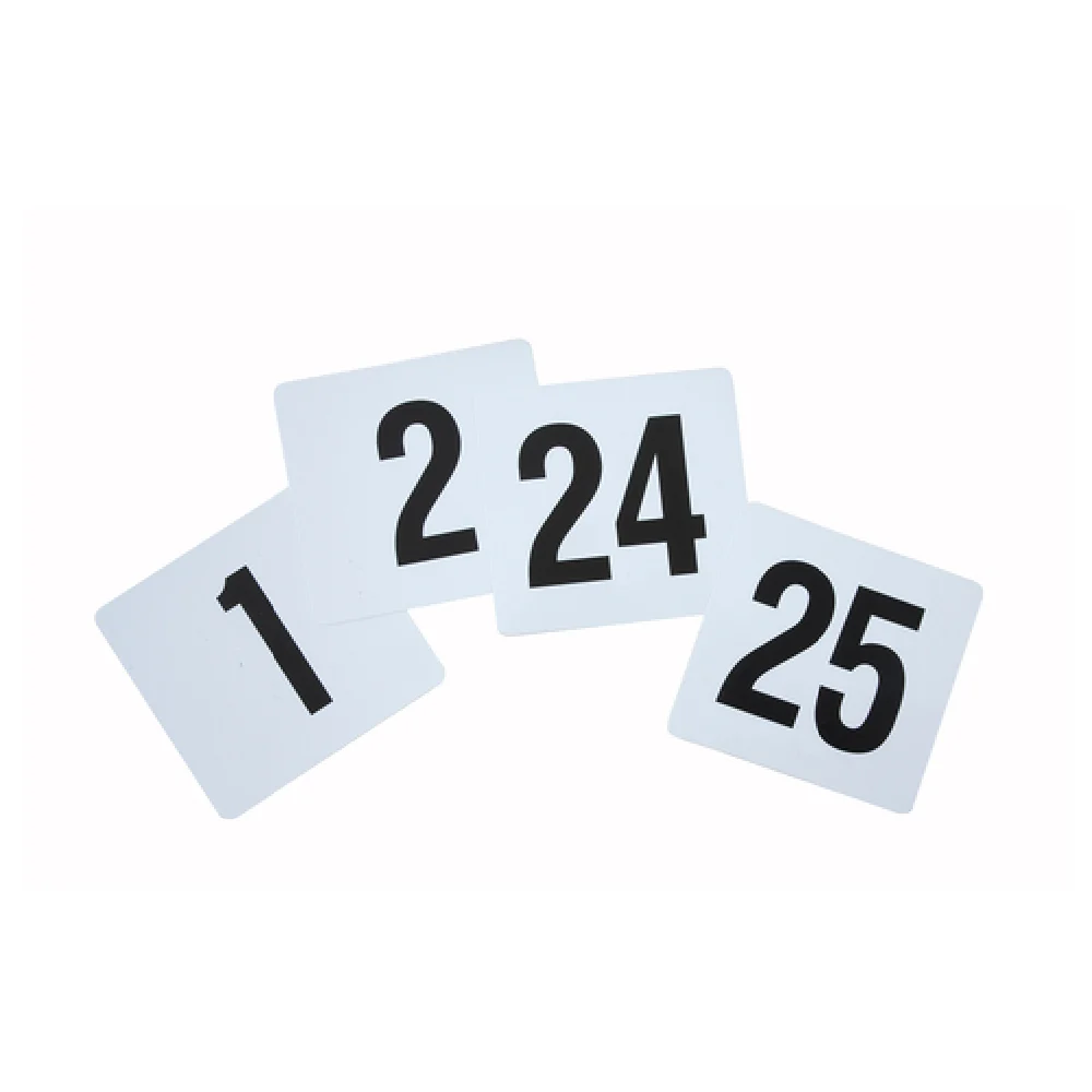 Winco TBN-25 Table Numbers Set 4 Inch Plastic Cards with Numbers 1 to 25