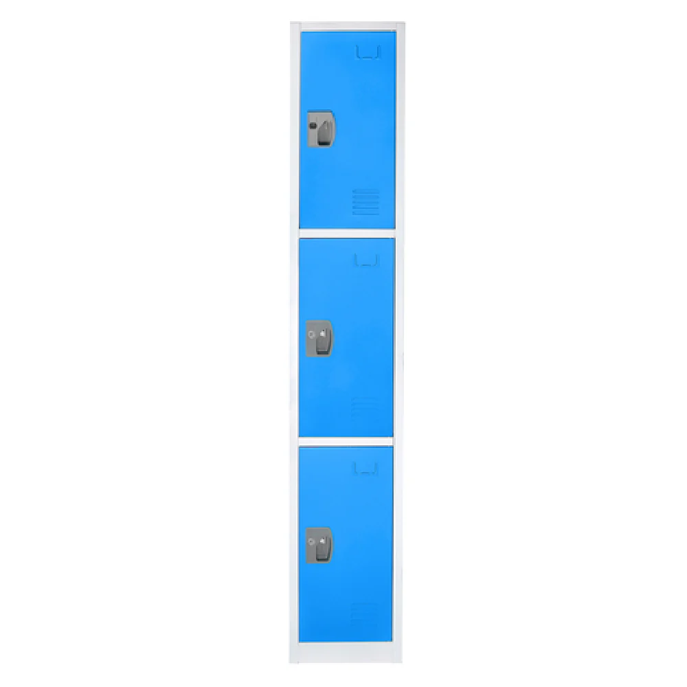 Alpine Industries ADI629-203-BLU 12 Inch Triple-compartment Steel Storage Locker Blue Finish Alpine Industries ADI629-203-BLU 12 Inch Triple-compartment Steel Storage Locker Blue Finish