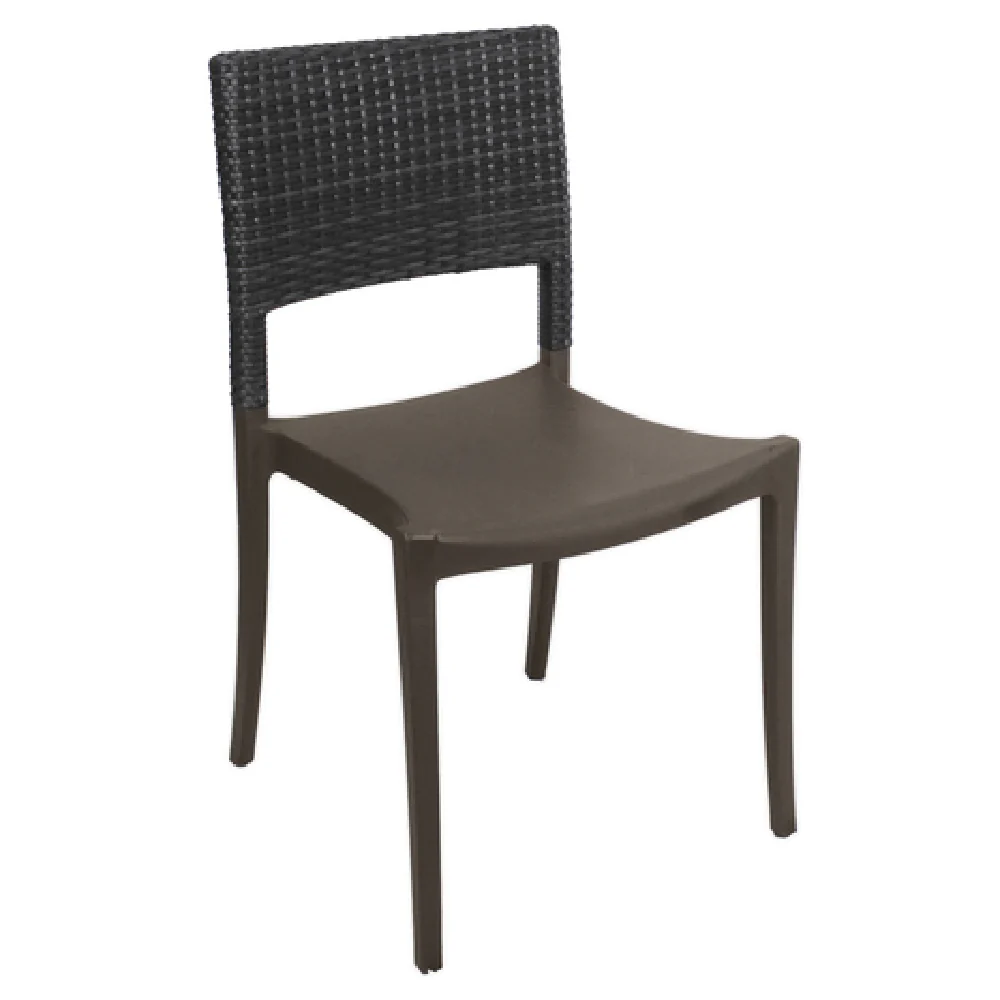 Grosfillex US985002 18 Inch Stacking Side Chair Indoor Outdoor Wicker Charcoal Resin Grosfillex US985002 18 Inch Stacking Side Chair Indoor Outdoor Wicker Charcoal Resin