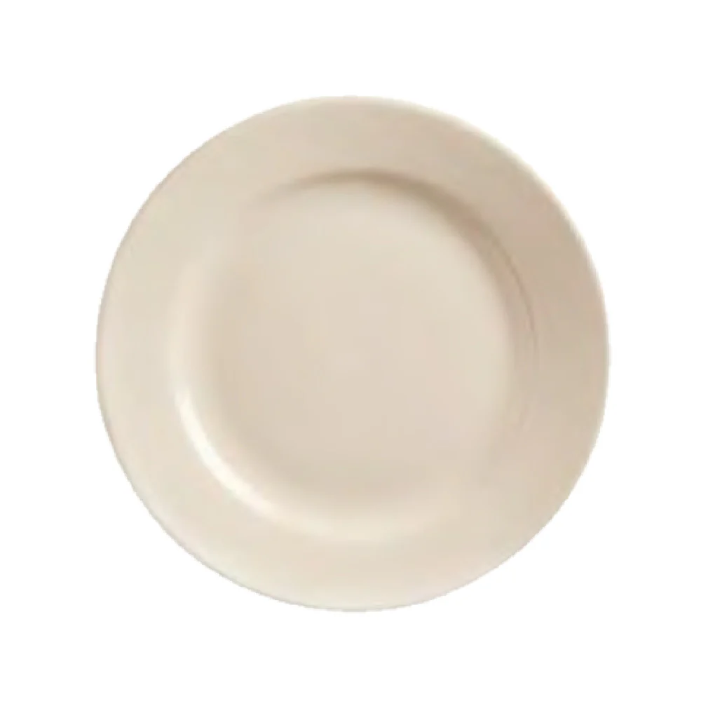 Libbey PWC-9 9-3/4 Inch Diameter Round Plate Stoneware Cream White