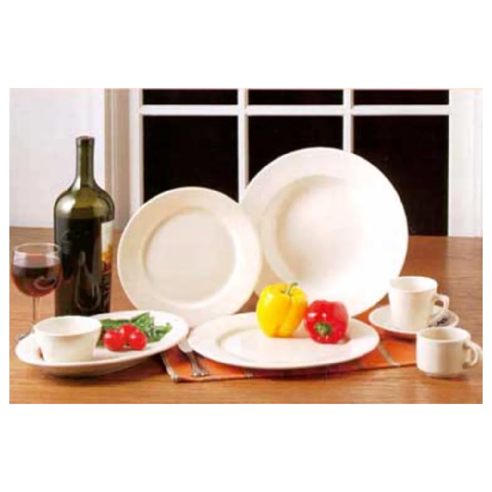 Libbey PWC-9 9-3/4 Inch Diameter Round Plate Stoneware Cream White Libbey PWC-9 9-3/4 Inch Diameter Round Plate Stoneware Cream White