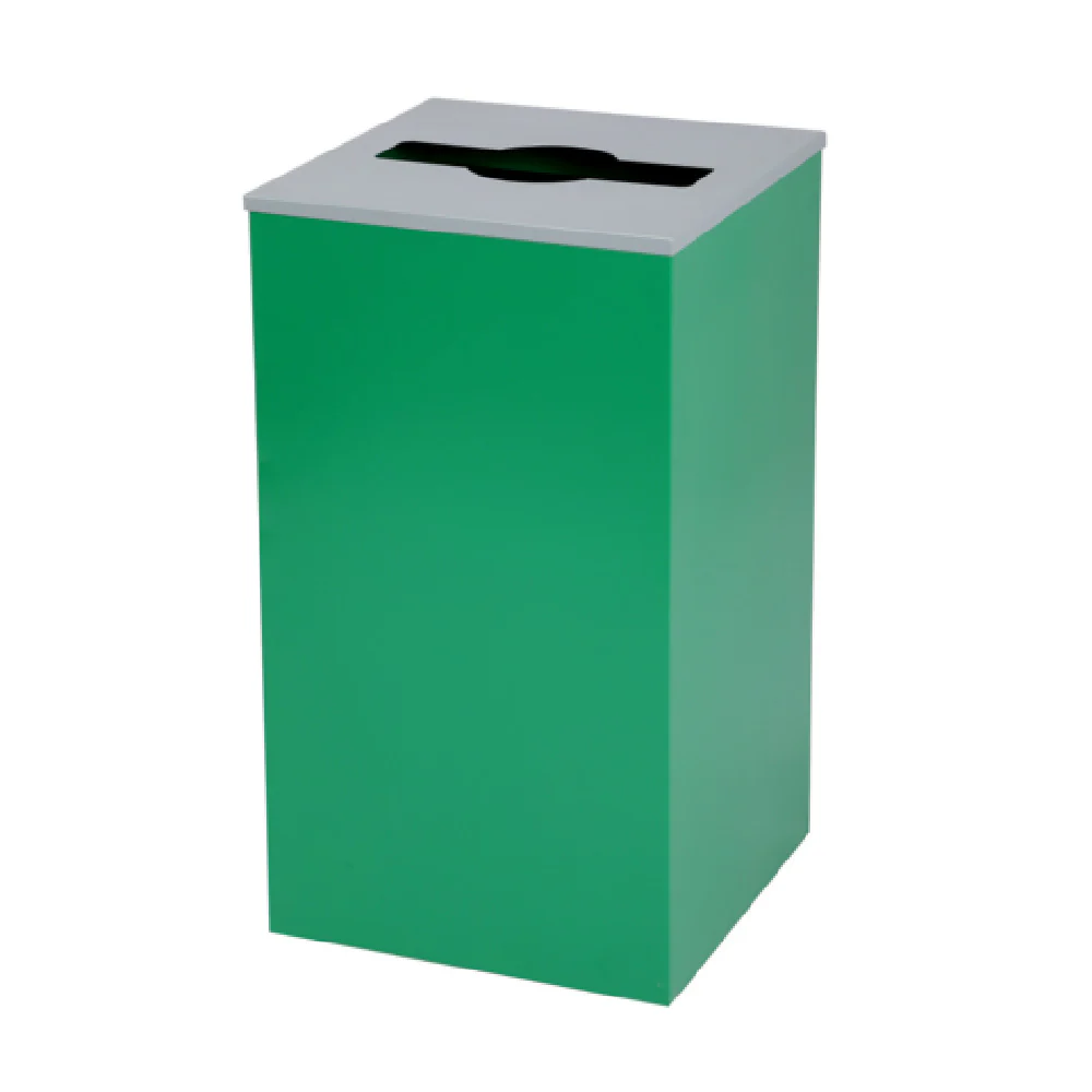 Alpine Industries ALP4450-KIT-GRN-M 16 Inch Green Recycling Bin with Opening Lid