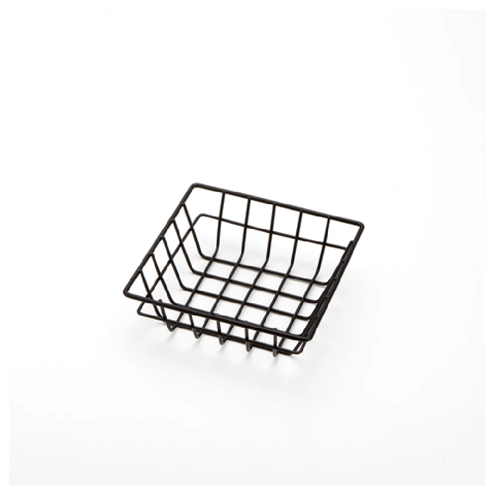 American Metalcraft SQGB6 6 Inch Square Wire Grid Basket Iron Black Hand Wash Only