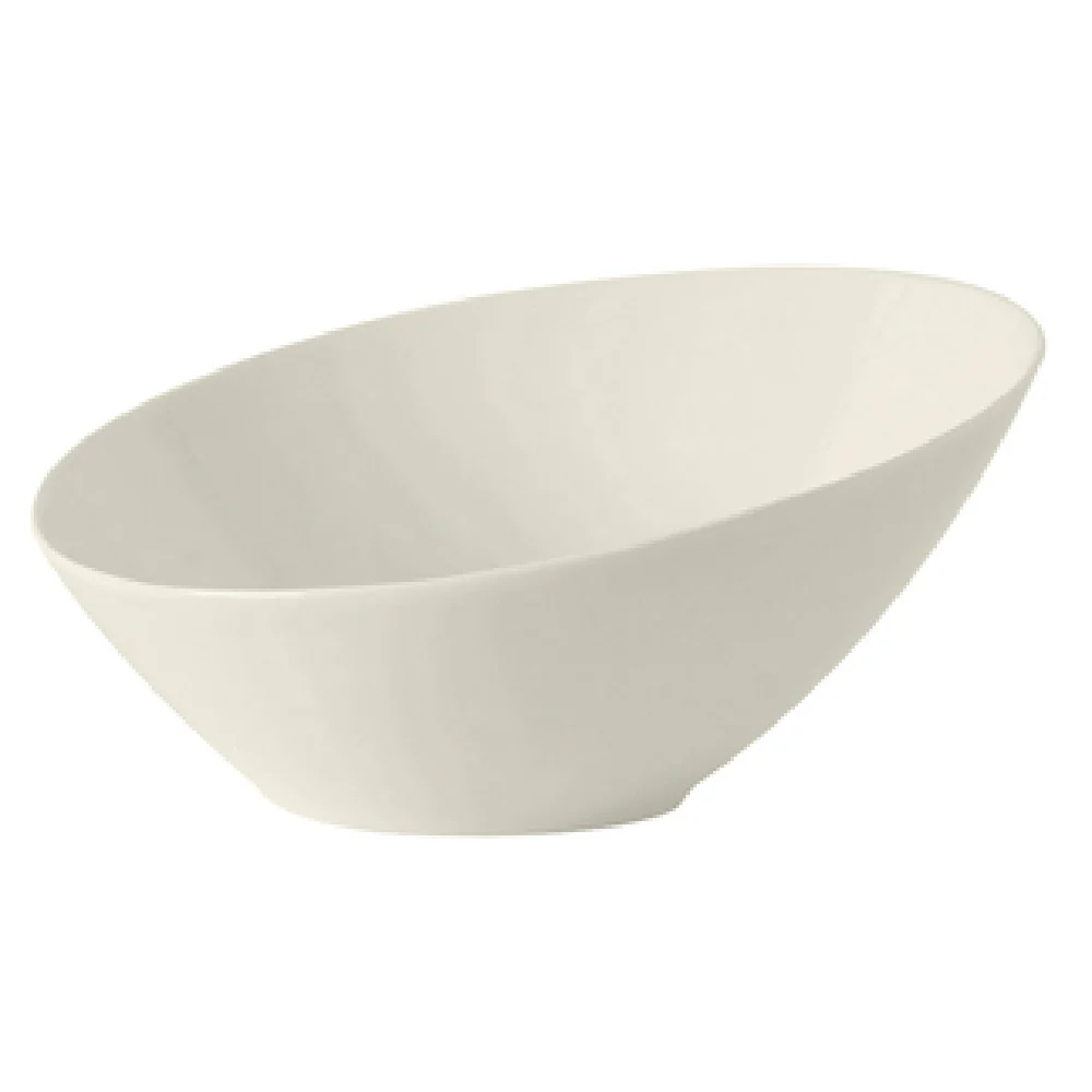 Tuxton AMU-408 22 Oz Bowl Slanted Pearl White Ceramic - Packed By 1 Dozen