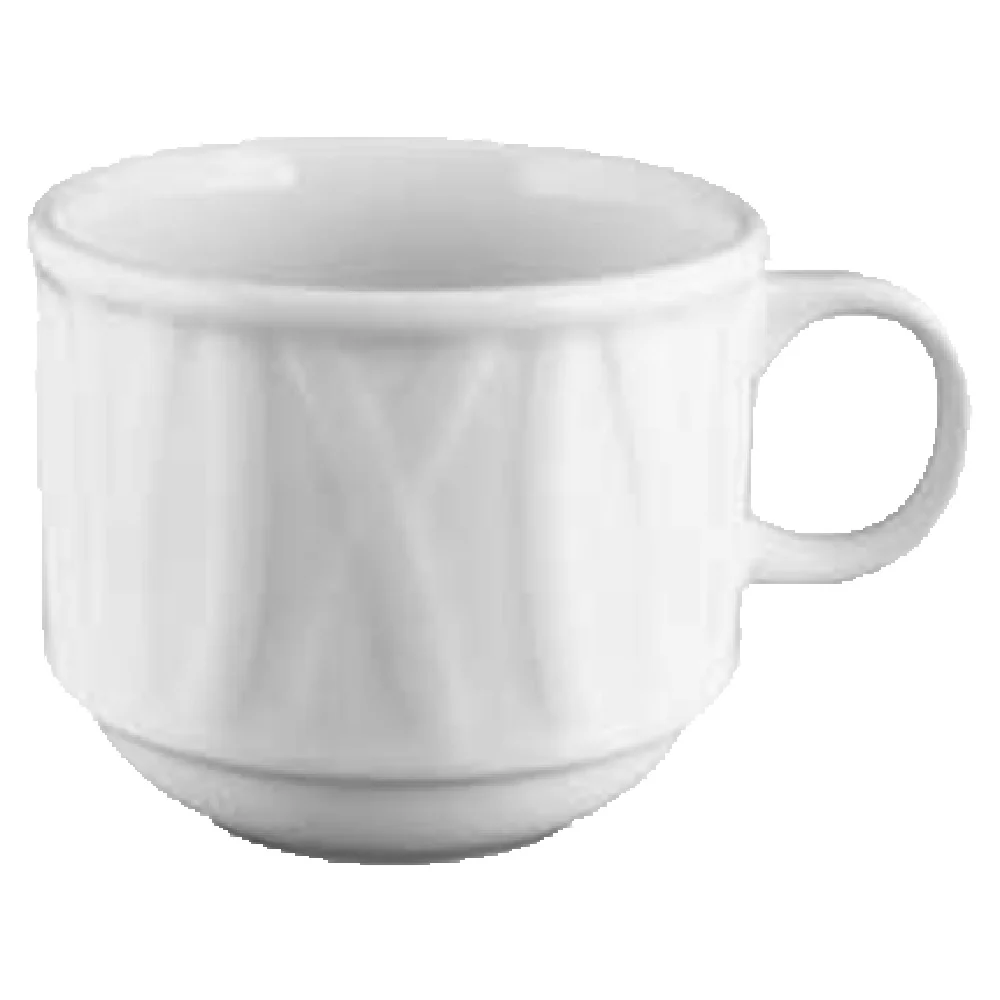 Vertex China GV-1S-P 8 Oz Cup 3-1/8 Inch Stackable Porcelain Bright White