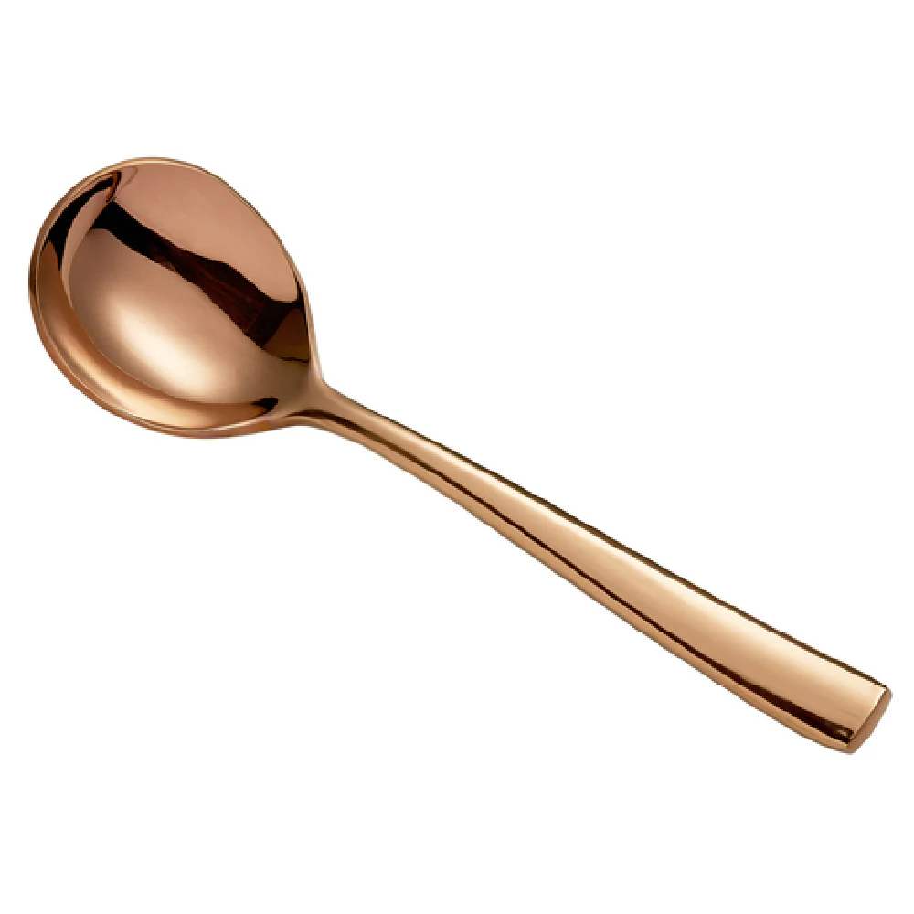 Bon Chef S3001RG 6-3/8 Inch Bouillon Spoon PVD Coated Rose Gold Mirror Finish