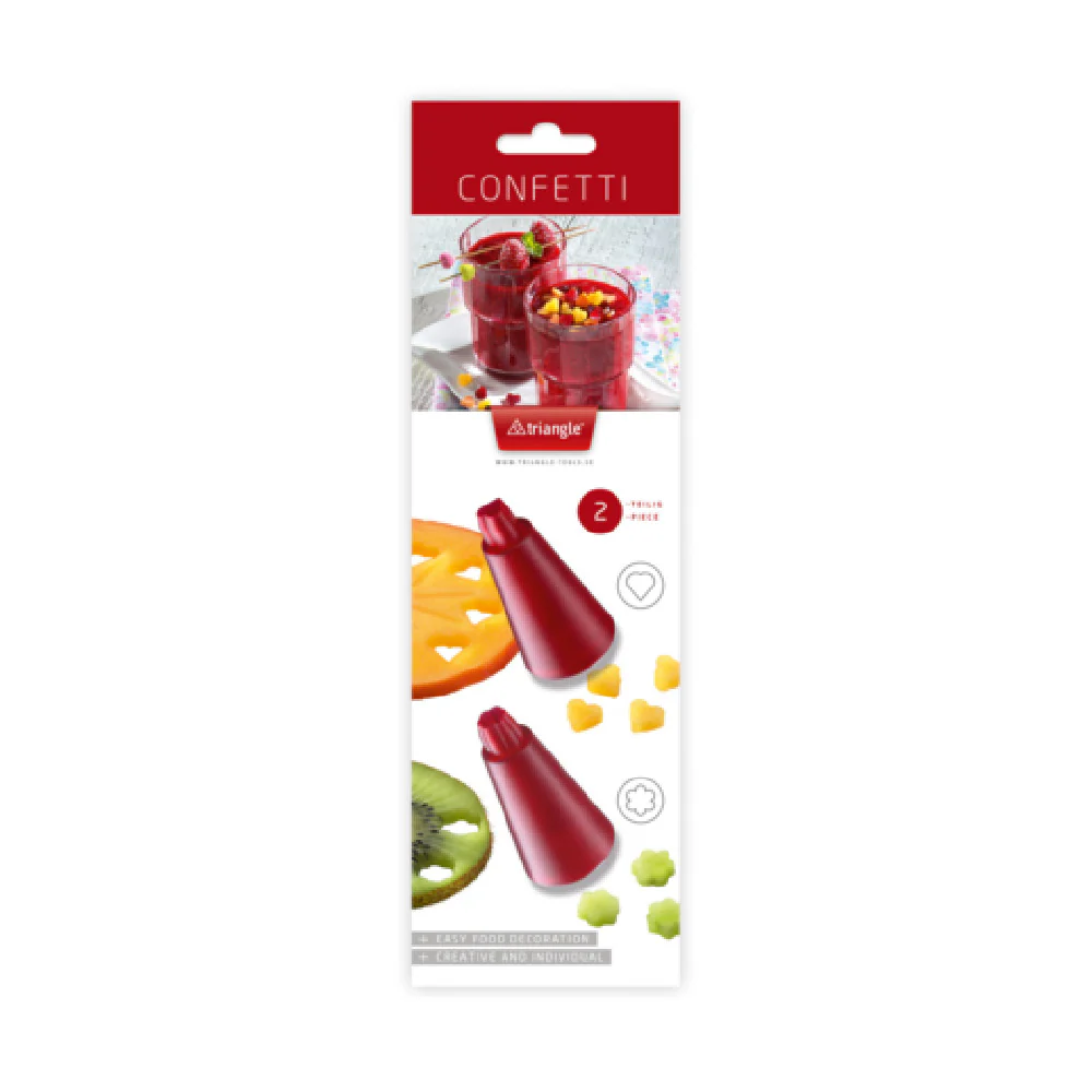Louis Tellier 907990210 8 Inch Confetti Cutter Red Set of 2