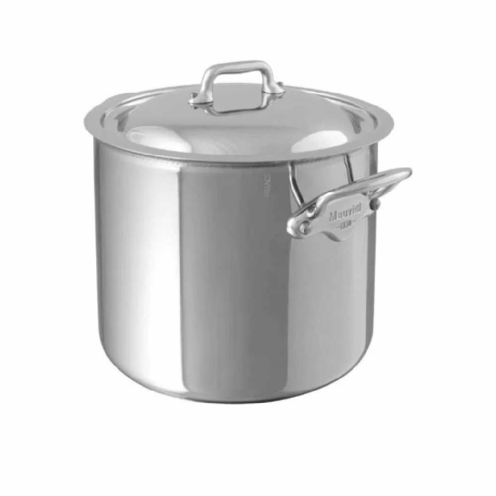JB Prince S398 25 9.4 Inch Diameter with Lid Gas Stock Pot Stainless Steel Polished Finish