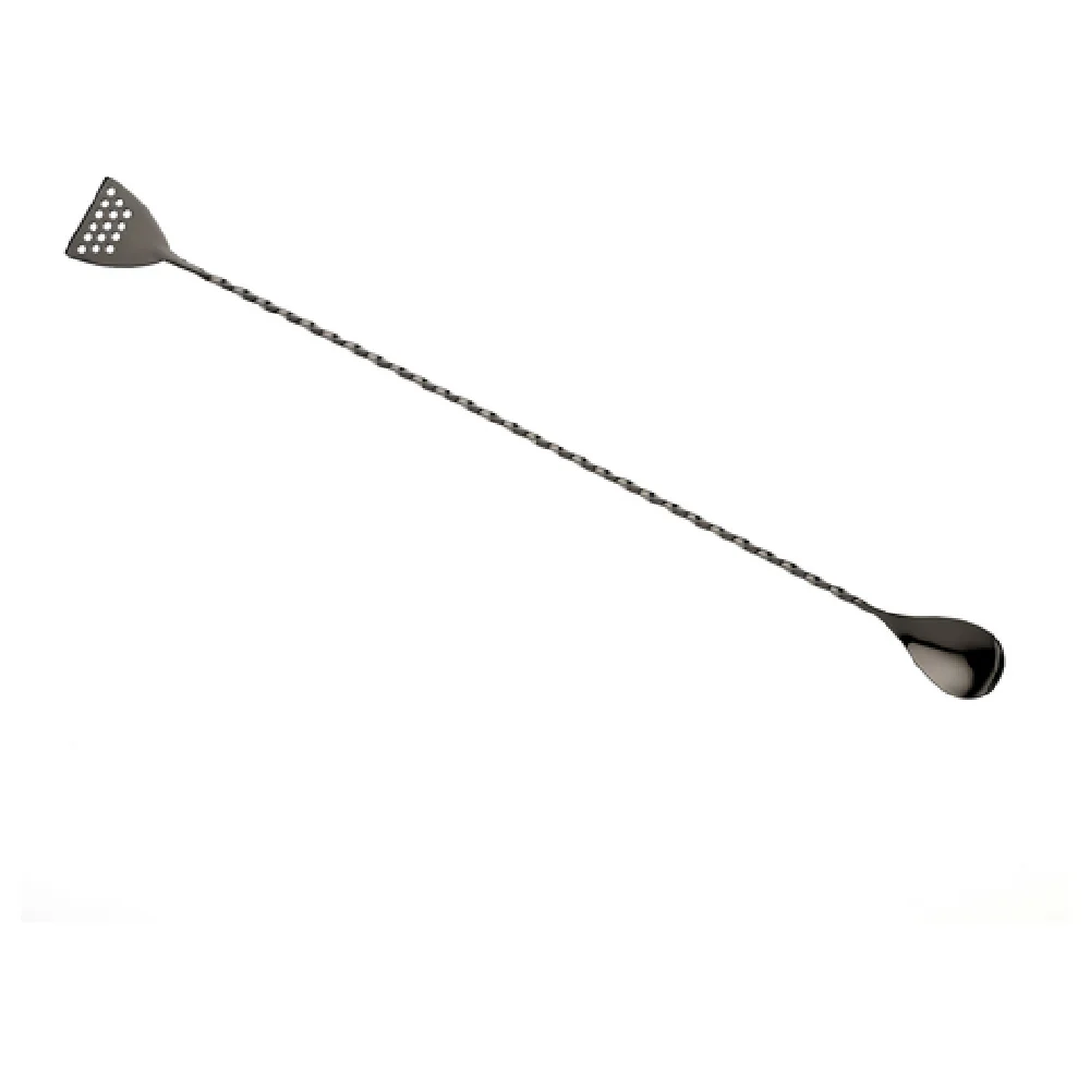Mercer Culinary M37072BK 15-3/4 Inch Bar Spoon Gun Metal Black Plated Strainer End Stainless Steel Mercer Culinary M37072BK 15-3/4 Inch Bar Spoon Gun Metal Black Plated Strainer End Stainless Steel