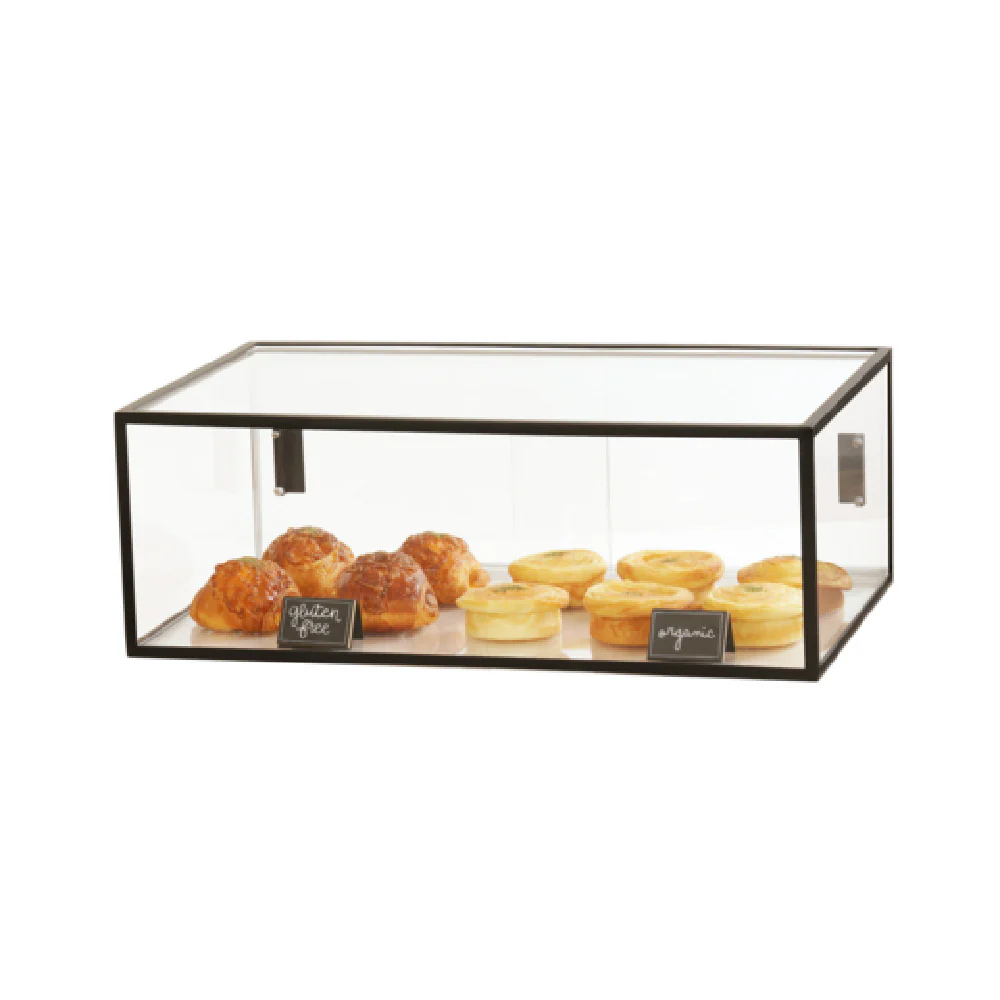 Cal-Mil 23753-13 28 Inch Countertop Display Case with Sliding Doors Black Metal