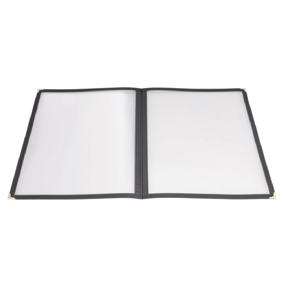 Winco PMCD-14K 9-9/16 Inch Black Double Fold Menu Cover Plastic