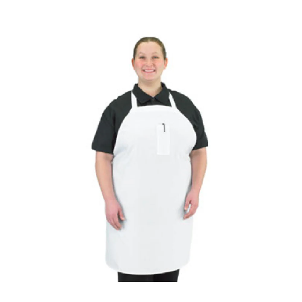 John Ritzenthaler Company 610BAC 36 Inch Bib Apron Economy White Cotton with Pocket