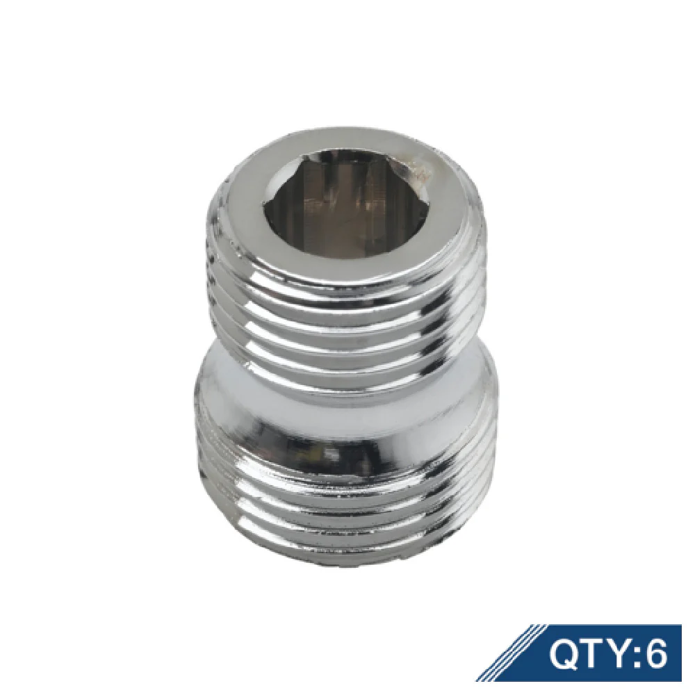 T&S Brass 000547-25M 1/2 Inch NPT Male to 3/4-14 UN Male Adapter Brass 6 Packs