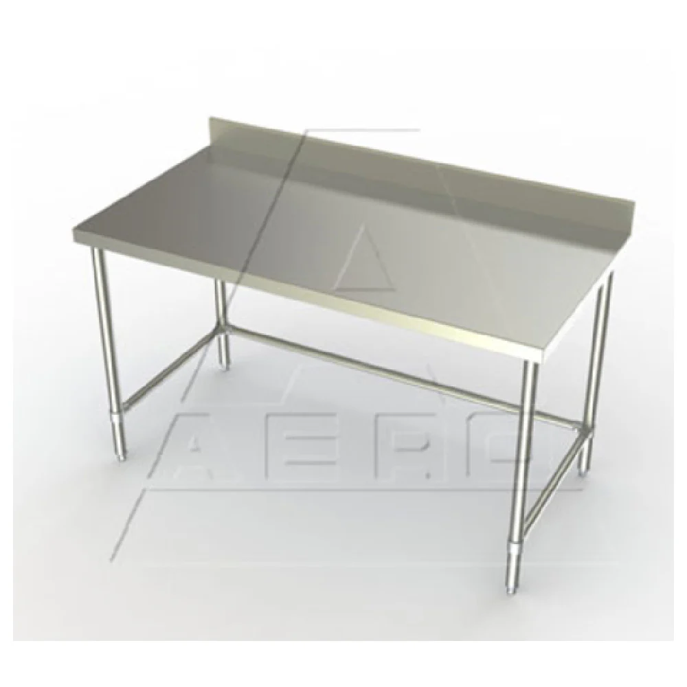 AERO Manufacturing 2TSBX-24144 144 Inch Premium Work Table 14 Gauge Stainless Steel with Reinforced Galvanized Steel Channels AERO Manufacturing 2TSBX-24144 144 Inch Premium Work Table 14 Gauge Stainless Steel with Reinforced Galvanized Steel Channels